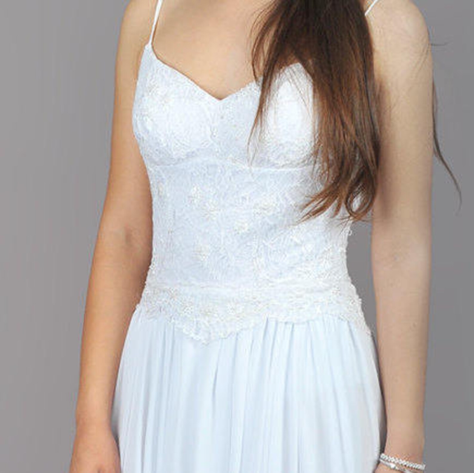 White Wedding Dress Boho Wedding Dress Strap Wedding Dress - Etsy
