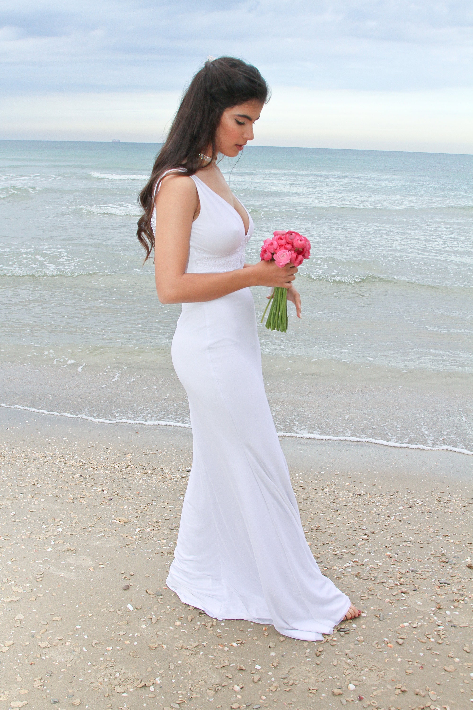 Wedding Dress, Beach Wedding Dress, Lace Wedding Dress, Boho Wedding Dress, White Wedding Dress, Vintage Wedding Dress, Long Wedding Dress