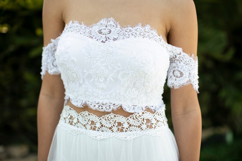 lace bridal top separates