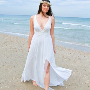 Ivory Wedding Dress, Boho Wedding Dress, Wedding Dress, Beach Wedding Dress, Bridal Dress, Off-White Bridal Gown, Long Wedding Dress, White