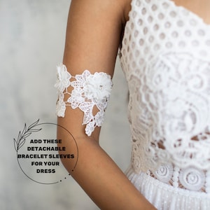 Bridal Party Jewelry, Boho Wedding dress, White Lace Bracelet, Adjustable Arm Cuff, Bridesmaid Bracelet Gift, Unique Wedding Bracelet