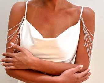 Crystal Epauletten, Perlen Braut Schulter Schmuck, Strass Brautkleid Ärmeln