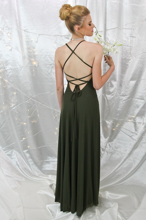 olive green dress maxi