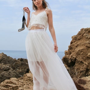Boho Wedding Dress, Ivory Wedding Dress, Wedding Dress Separates, Bridal Separates, Two piece Wedding dress, Beach Wedding Dress,Alternative