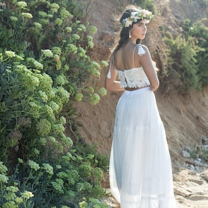 Boho Hochzeitskleid, Weißer Rock, Hochzeitsrock, Tüllrock, Brautrock, Spitze Hochzeitsrock, Maxirock, Braut getrennt, Weiß S