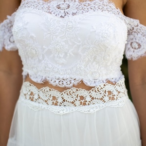 Bridal Separates, Bridal Top, Wedding Skirt, Lace Bridal Separates, Lace Bridal Top, Lace Wedding Skirt, White Separates, Boho Wedding, Set