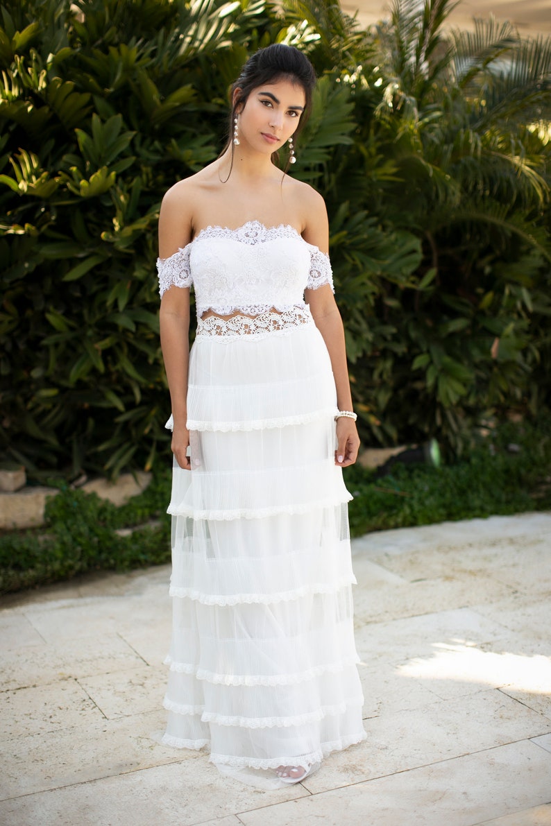 lace bridal top separates