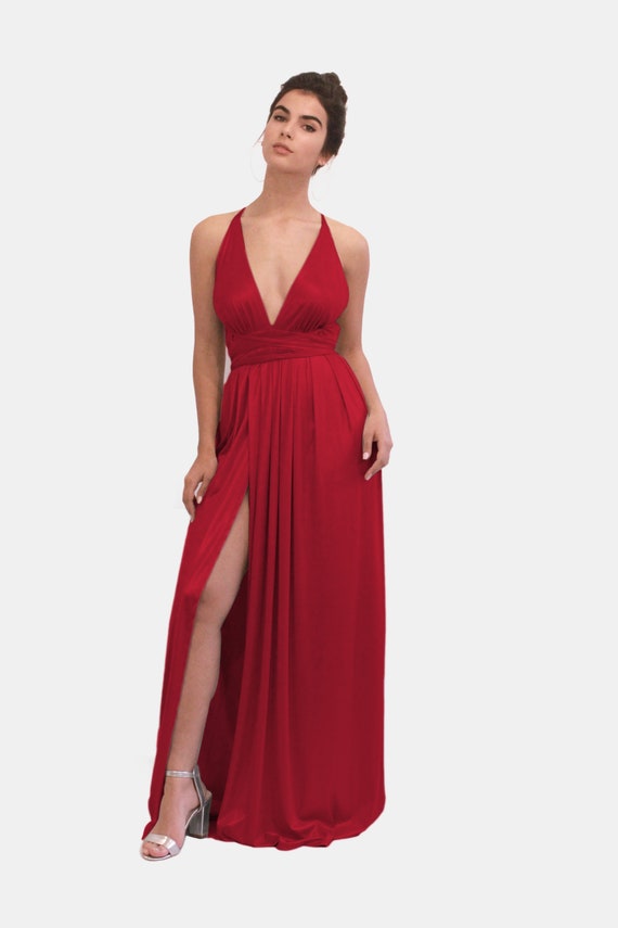 red maxi dress prom