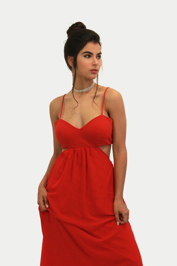 red maxi dress prom