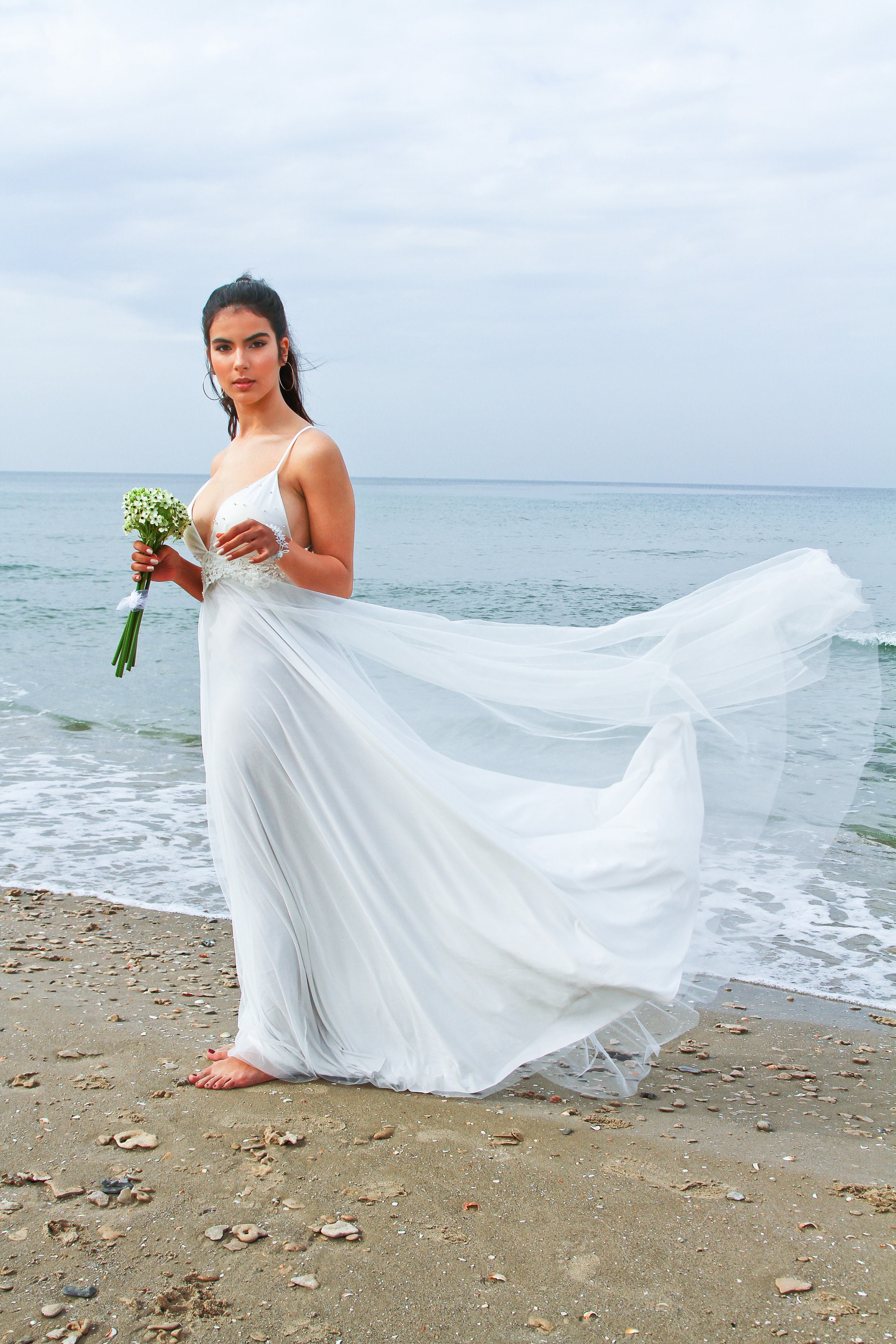 blue dress for baby girl Sexy Backless Unique Casual Cheap Beach Wedding Dresses, WD311 – SofieBridal main image 0