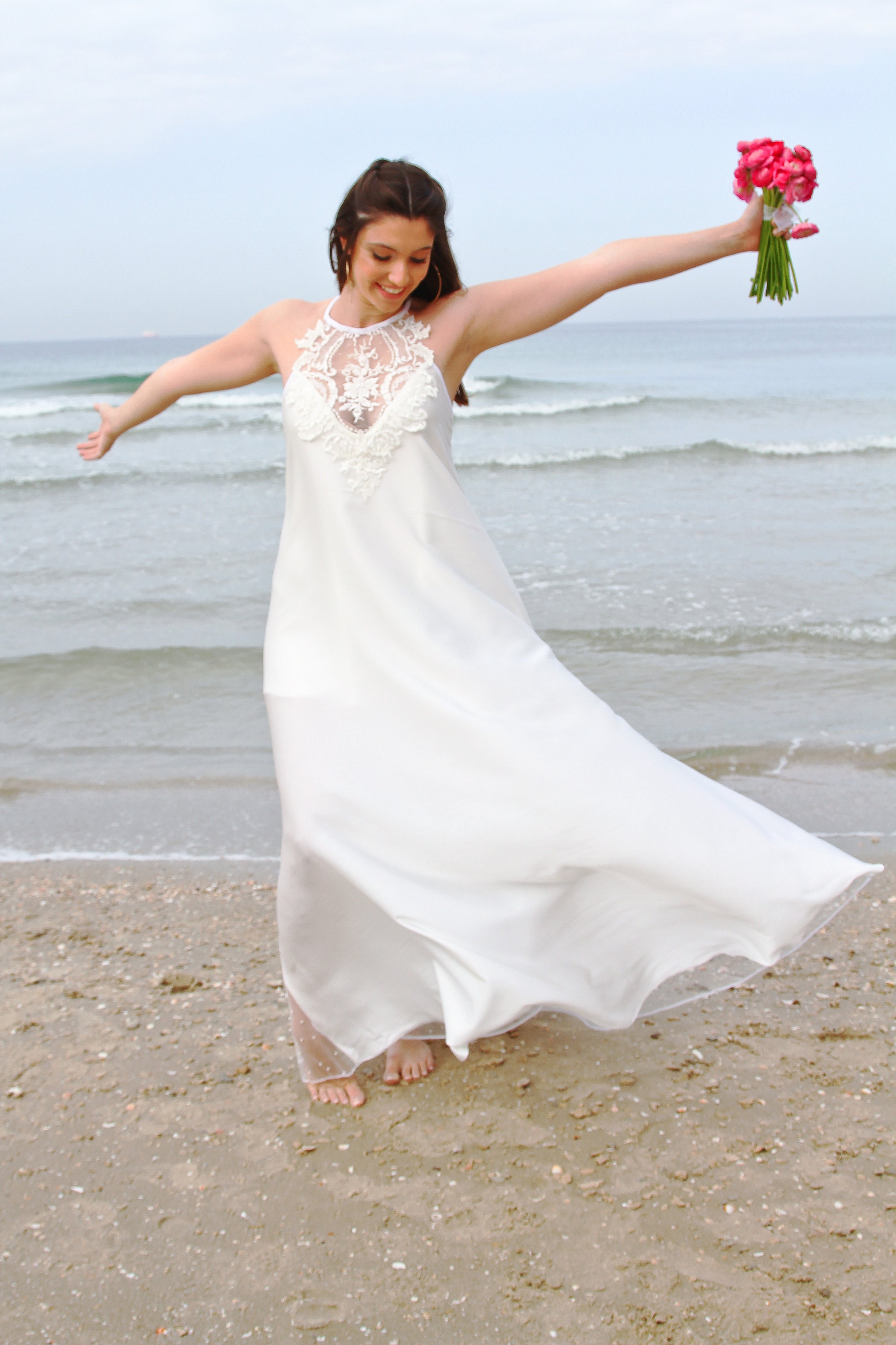 boho ivory wedding dress