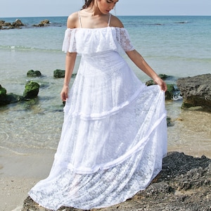 Lace Wedding Dress, Boho Wedding Dress, Wedding Dress, Beach Wedding Dress, White Wedding Dress, Vintage Wedding Dress, Long Wedding Dress
