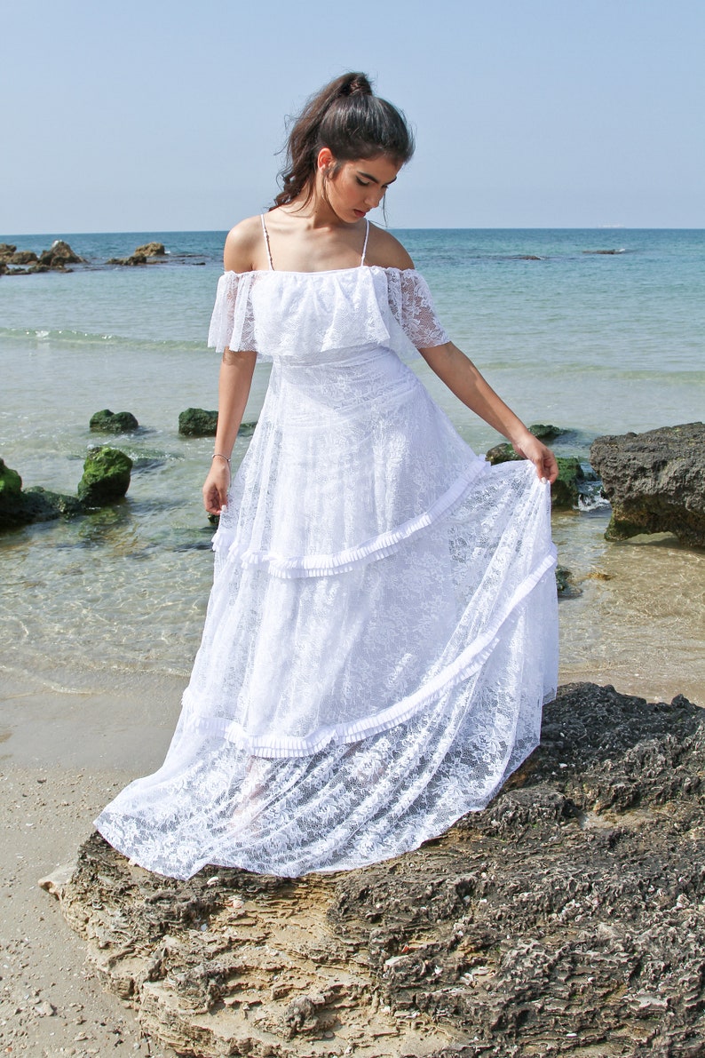 Lace Wedding Dress, Boho Wedding Dress, Wedding Dress, Beach Wedding Dress, White Wedding Dress, Vintage Wedding Dress, Long Wedding Dress image 1