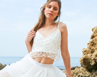 Wedding Dress Separates, Bridal Separates, Two piece Wedding dress, Beach Wedding Dress, Boho Wedding, Alternative Wedding Dress, Crop Top