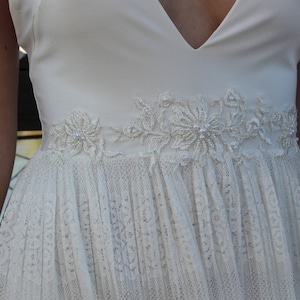 Lace Wedding Dress, Boho Wedding Dress, Bohemian Wedding Dress, Beach Wedding Dress, Rustic Wedding Dress, Backless Wedding Dress, Ivory