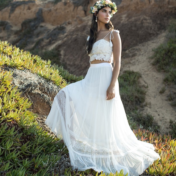 Wedding Separates, Lace Wedding Top, Bridal Crop Top, White Crop