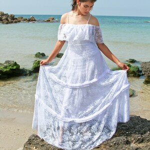 Lace Wedding Dress, Boho Wedding Dress, Wedding Dress, Beach Wedding Dress, White Wedding Dress, Vintage Wedding Dress, Long Wedding Dress image 4