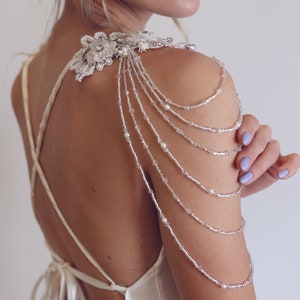 Wedding Shoulder Jewelry, Lace Bridal Epaulettes Sleeves, Crystal Shoulder Necklace, Wedding Dress Sleeves Add On, Rhinestone Cover Up
