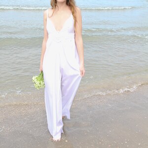 White Wedding Suit, Womens Jumpsuit, White Jumpsuit, Boho Wedding, Women Wedding Suit, Alternative Wedding Dress, Women White Romper, Bridal image 6