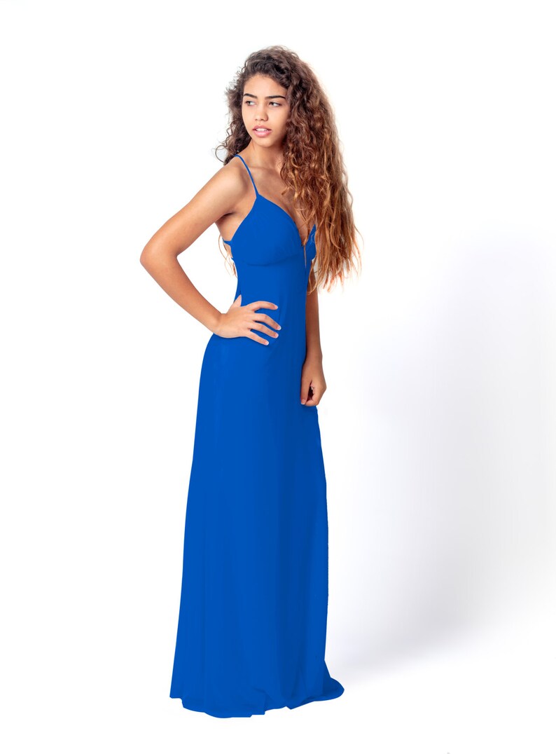 Long Dress Cocktail Dress Prom Dress Elegant Dress Party Dress Maxi Dress Backless Prom Dress,Custom Made Royal Blue Bridesmaid Dress