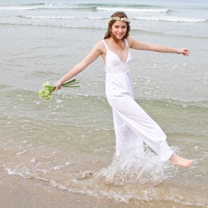 White Wedding Suit, Boho Wedding, Women Wedding Suit, Alternative Wedding Dress, Womens Jumpsuit, White Jumpsuit, Women White Romper, Bridal