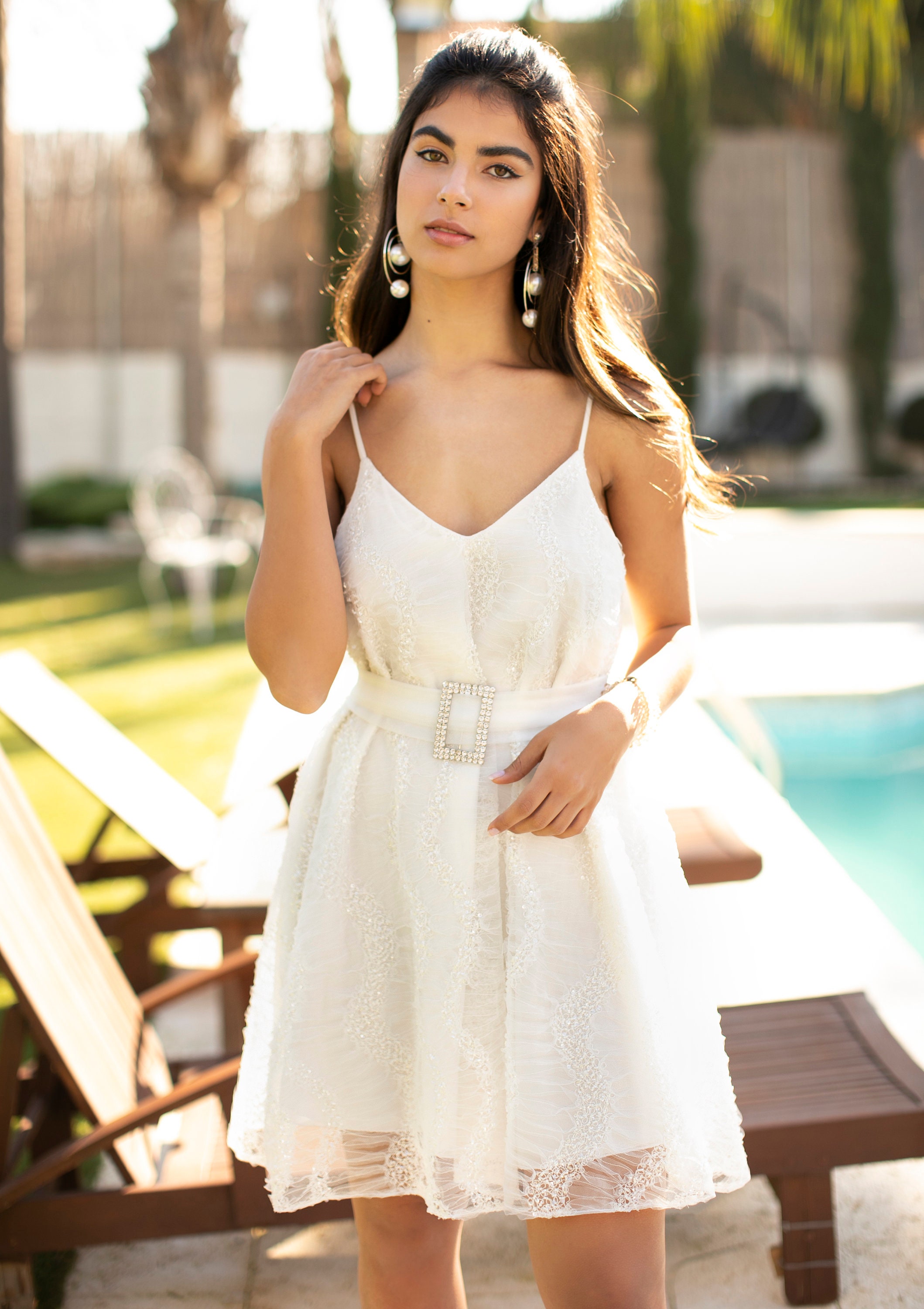 Boho Lace Short Wedding Dress: Ivory Beach Bridal Gown