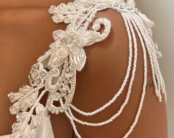 Abnehmbarer Schulterschmuck, Perlen, Hochzeitskleid, ein Paar