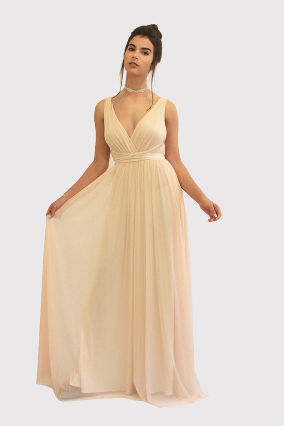 maxi blush dress