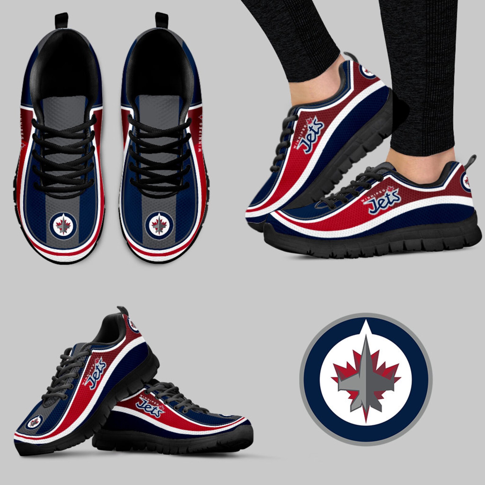 Winnipeg Jets Sneaker Winnipeg Jets Painted Shoes Hockey Etsy