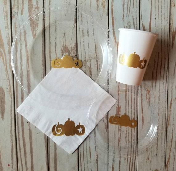 Pumpkin plates, cups and napkins, fall baby shower, fall birthday, pumpkin baby shower, pumpkin birthday, fall birthday