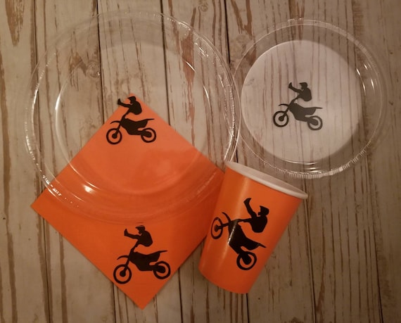 Dirtbike plates, cups and napkins, dirtbike birthday party, dirtbike first birthday, dirtbike baby shower, dirtbike party, dirtbike party