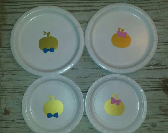 Pumpkin gender reveal party plates, cups, napkins, pumpkin baby shower, fall baby shower, pumpkin baby shower plates, cups, pumpkin reveal