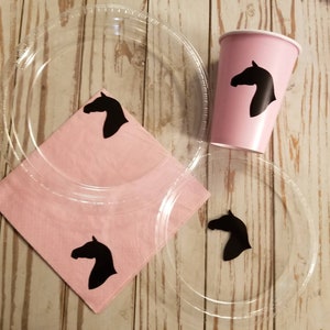 Horse birthday plates, cups, napkins, horse party, horse baby shower, cowboy birthday party plates, cups, farm birthday party plates, cups image 1