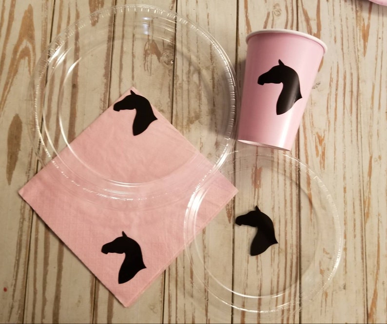 Horse birthday plates, cups, napkins, horse party, horse baby shower, cowboy birthday party plates, cups, farm birthday party plates, cups image 1