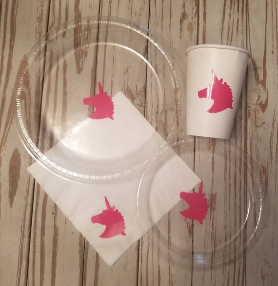 Unicorn party plates, cups, napkins, horse party plates, cups, unicorn birthday plates, unicorn party, princess plates, unicorn baby shower