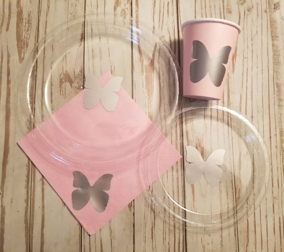 Butterfly party plates cups and napkins butterfly baby Etsy