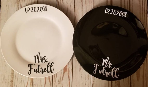 Personalized Wedding Cake Plates Cake Plates Bride And Groom Etsy