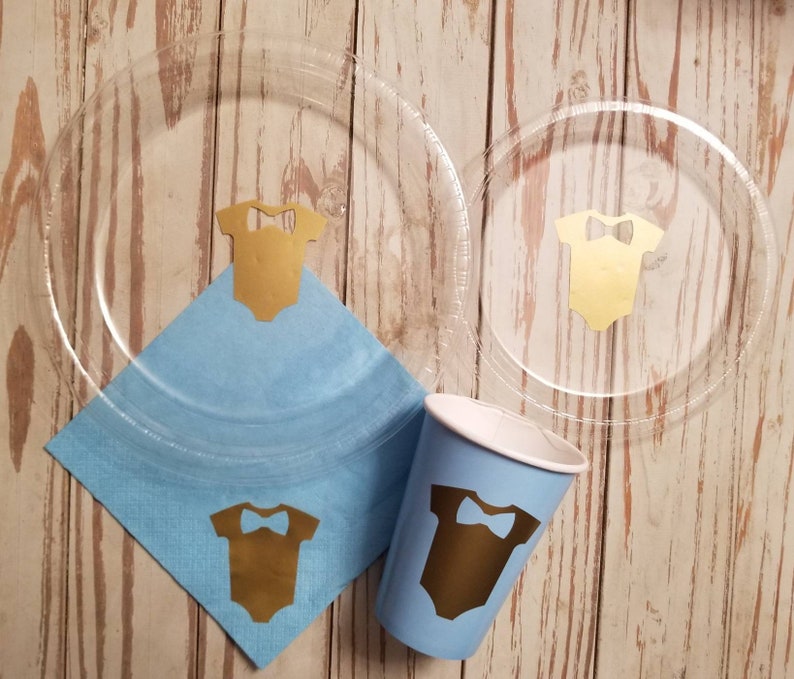 Bow Tie Baby Shower Plates Cups and Napkins Boy Baby Shower Etsy