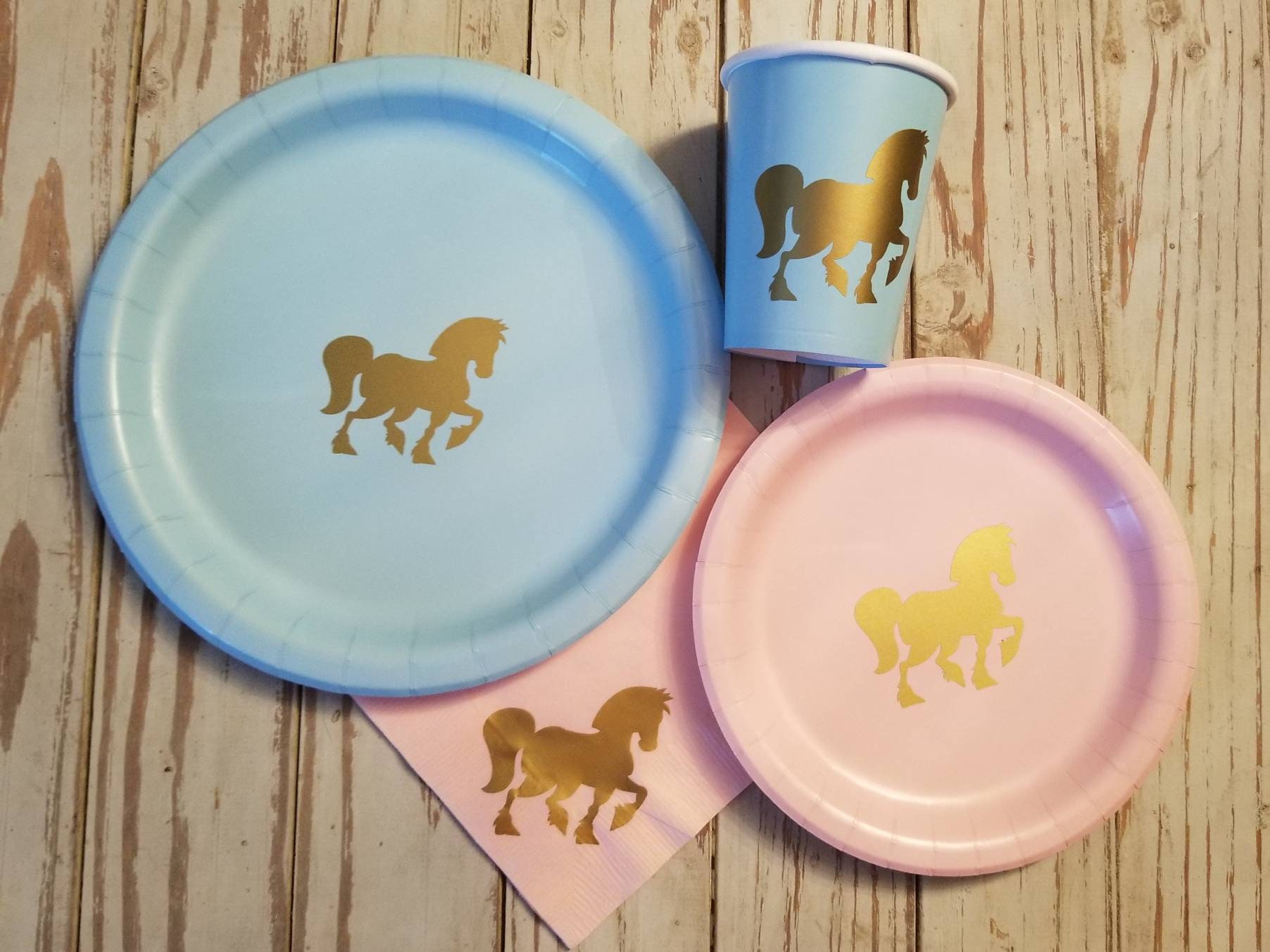 Horse plates, cups and napkins, horse party plates, cups, napkins