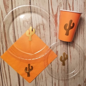 Cactus, fiesta plates, cups and napkins, Fiesta birthday party cups, fiesta, cactus baby shower, cactus plates, bachelorette fiesta party,