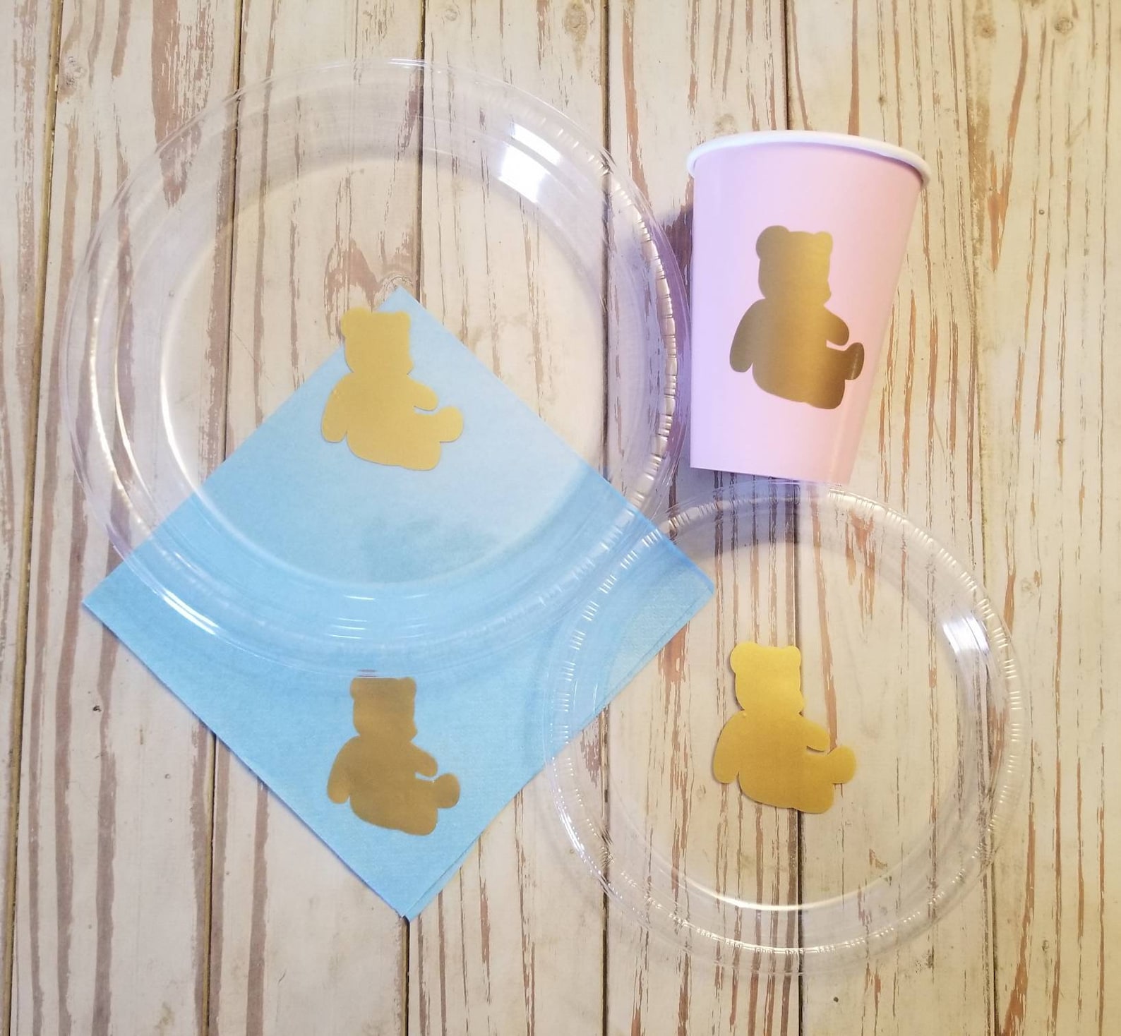 Teddy Bear Plates Cups and Napkins Teddy Bear Baby Shower Etsy