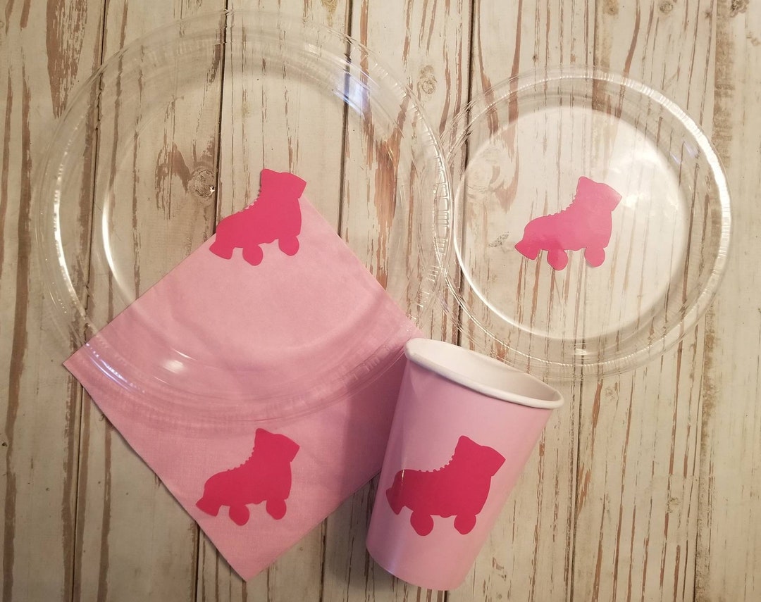 Roller Skate Party Plates Cups and Napkins Roller Skate Etsy