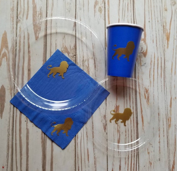 Lion party plates, cups and napkins, lion birthday party, safari baby shower, safari first birthday, safari party plates, cups and napkins,