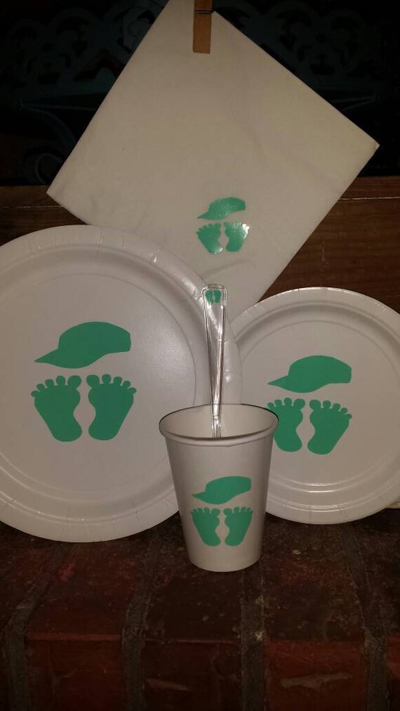 Boy baby shower plates cups and napkins boy gender reveal