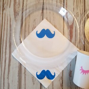 Lashes or stashes gender reveal plates, cups, napkins, lashes or stashes party supplies, baby shower, gender reveal plates, cup, napkins, image 2