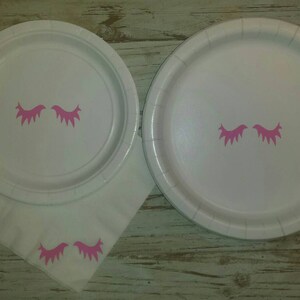 Lashes or stashes gender reveal plates, cups, napkins, lashes or stashes party supplies, baby shower, gender reveal plates, cup, napkins, image 5