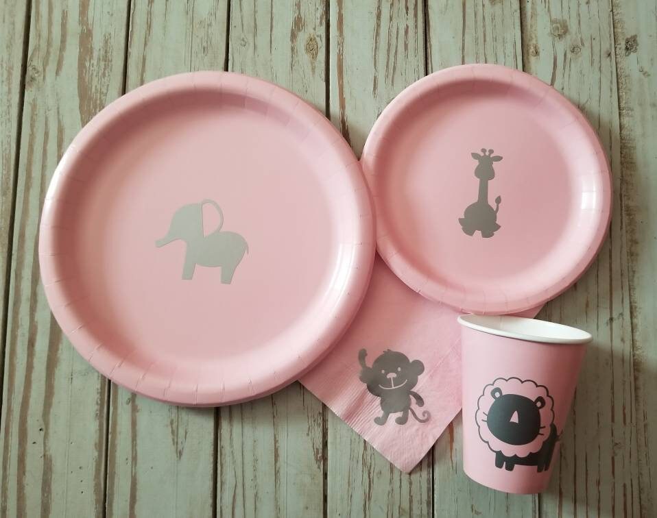 safari baby shower plates and napkins