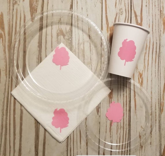 Cotton candy party plates, cups and napkins, first birthday plates, cups and napkins, candy party, sweets party plates, cups,