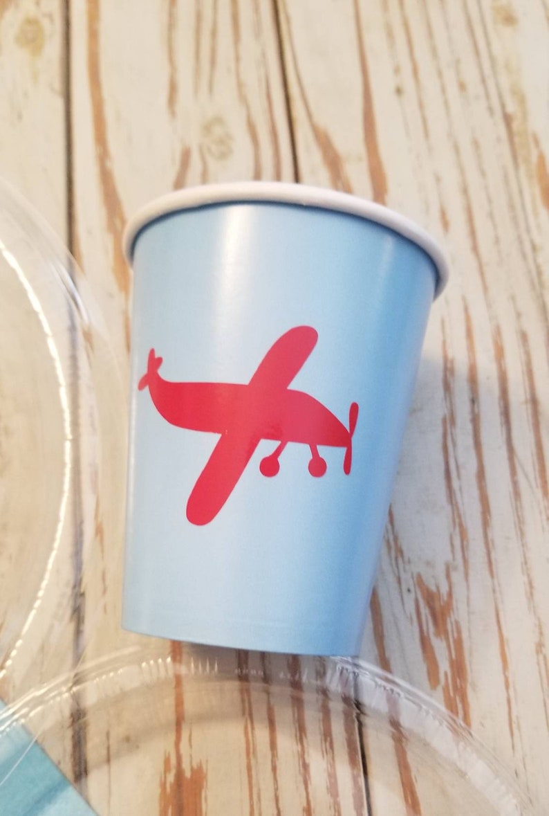 Airplane plates cups and napkins airplane baby shower Etsy