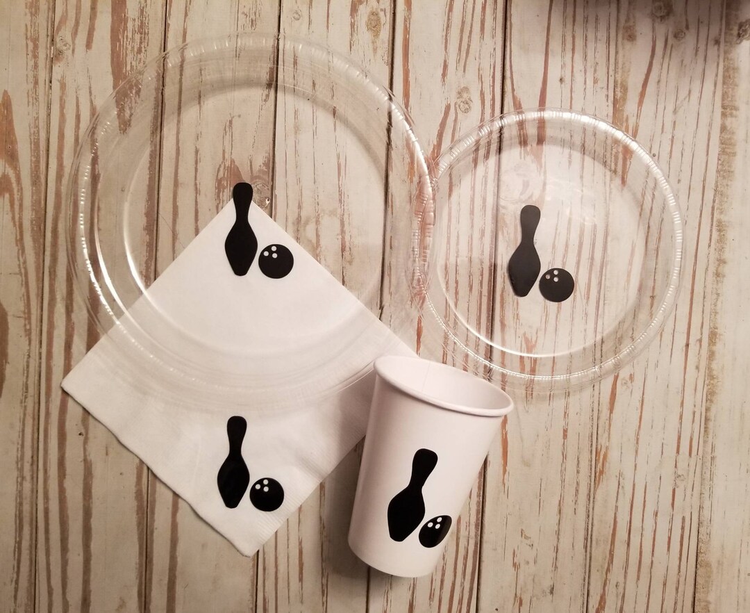 Bowling Party, Bowling Birthday Party, Bowling Plates, Bowling Cups